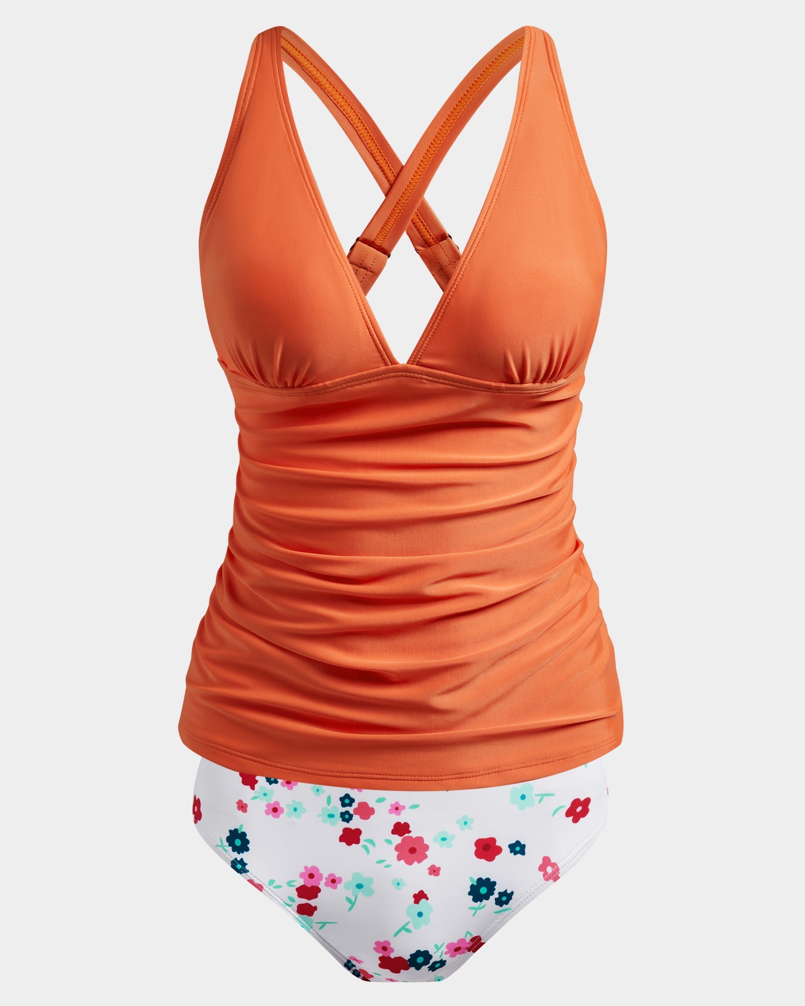 Santulu Women's Two Piece V-Neck Tummy Control Tankini Swim Top with  Fashion Bikini Bottoms Swimwear Orange Maple Leaf S : : Clothing,  Shoes & Accessories
